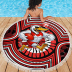Sydney Swans Beach Blanket Indigenous Monochrome Dot Art Mascot Style