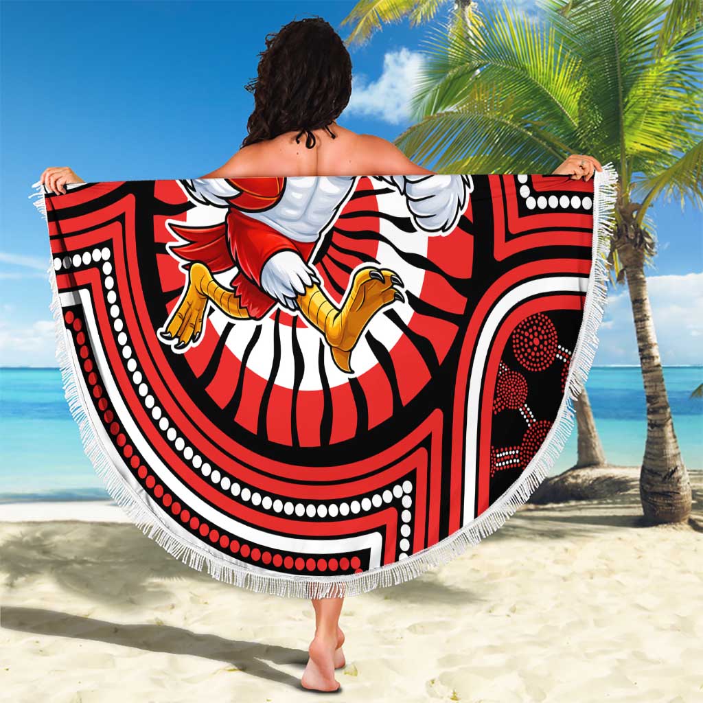 Sydney Swans Beach Blanket Indigenous Monochrome Dot Art Mascot Style