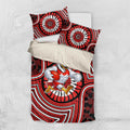Sydney Swans Bedding Set Indigenous Monochrome Dot Art Mascot Style