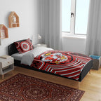 Sydney Swans Bedding Set Indigenous Monochrome Dot Art Mascot Style