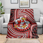 Sydney Swans Blanket Indigenous Monochrome Dot Art Mascot Style