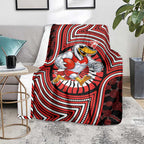 Sydney Swans Blanket Indigenous Monochrome Dot Art Mascot Style