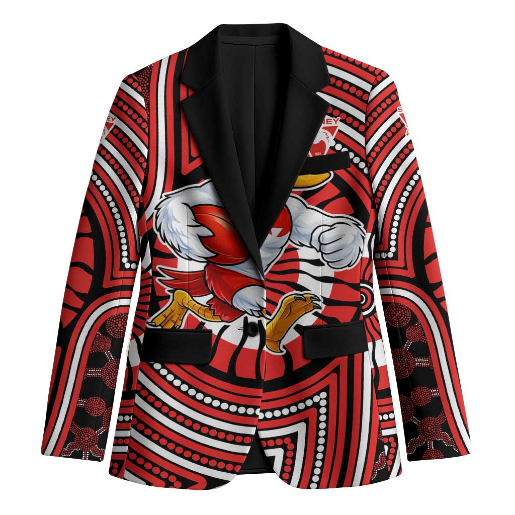 Sydney Swans Blazer Indigenous Monochrome Dot Art Mascot Style