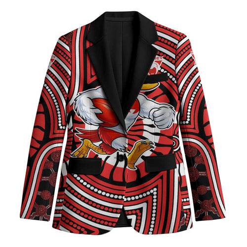 Sydney Swans Blazer Indigenous Monochrome Dot Art Mascot Style