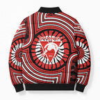 Sydney Swans Bomber Puffer Jacket Indigenous Monochrome Dot Art Mascot Style