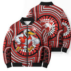 Sydney Swans Bomber Puffer Jacket Indigenous Monochrome Dot Art Mascot Style