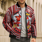 Sydney Swans Bomber Puffer Jacket Indigenous Monochrome Dot Art Mascot Style