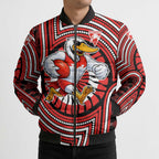 Sydney Swans Bomber Puffer Jacket Indigenous Monochrome Dot Art Mascot Style
