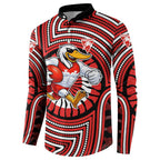 Sydney Swans Button Sweatshirt Indigenous Monochrome Dot Art Mascot Style