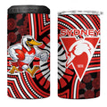 Sydney Swans 4 in 1 Can Cooler Tumbler Indigenous Monochrome Dot Art Mascot Style