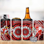Sydney Swans 4 in 1 Can Cooler Tumbler Indigenous Monochrome Dot Art Mascot Style