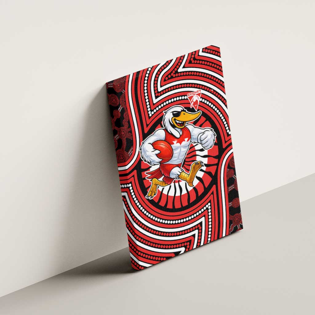 Sydney Swans Canvas Wall Art Indigenous Monochrome Dot Art Mascot Style