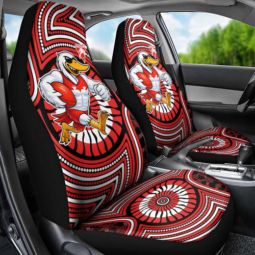 Sydney Swans Car Seat Cover Indigenous Monochrome Dot Art Mascot Style