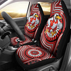 Sydney Swans Car Seat Cover Indigenous Monochrome Dot Art Mascot Style