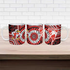Sydney Swans Ceramic Mug Indigenous Monochrome Dot Art Mascot Style