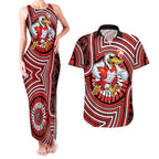 Sydney Swans Couples Matching Tank Maxi Dress and Hawaiian Shirt Indigenous Monochrome Dot Art Mascot Style