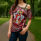 Sydney Swans Cross Shoulder Shirt Indigenous Monochrome Dot Art Mascot Style