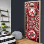 Sydney Swans Door Cover Indigenous Monochrome Dot Art Mascot Style