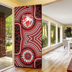 Sydney Swans Door Cover Indigenous Monochrome Dot Art Mascot Style