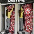 Sydney Swans Door Cover Indigenous Monochrome Dot Art Mascot Style