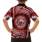 Sydney Swans Family Matching Puletasi and Hawaiian Shirt Indigenous Monochrome Dot Art Mascot Style
