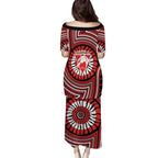 Sydney Swans Family Matching Puletasi and Hawaiian Shirt Indigenous Monochrome Dot Art Mascot Style