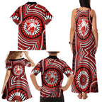 Sydney Swans Family Matching Tank Maxi Dress and Hawaiian Shirt Indigenous Monochrome Dot Art Mascot Style