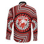 Sydney Swans Family Matching Tank Maxi Dress and Hawaiian Shirt Indigenous Monochrome Dot Art Mascot Style