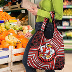 Sydney Swans Grocery Bag Indigenous Monochrome Dot Art Mascot Style