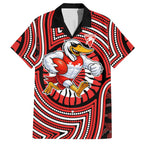 Sydney Swans Hawaiian Shirt Indigenous Monochrome Dot Art Mascot Style