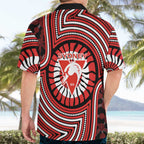 Sydney Swans Hawaiian Shirt Indigenous Monochrome Dot Art Mascot Style