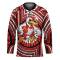 Sydney Swans Hockey Jersey Indigenous Monochrome Dot Art Mascot Style