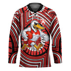 Sydney Swans Hockey Jersey Indigenous Monochrome Dot Art Mascot Style