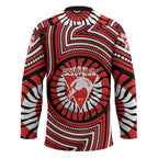 Sydney Swans Hockey Jersey Indigenous Monochrome Dot Art Mascot Style