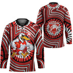 Sydney Swans Hockey Jersey Indigenous Monochrome Dot Art Mascot Style