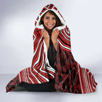 Sydney Swans Hooded Blanket Indigenous Monochrome Dot Art Mascot Style