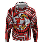 Sydney Swans Hoodie Indigenous Monochrome Dot Art Mascot Style