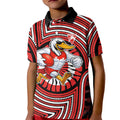 Sydney Swans Kid Polo Shirt Indigenous Monochrome Dot Art Mascot Style