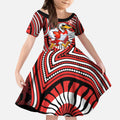 Sydney Swans Kid Short Sleeve Dress Indigenous Monochrome Dot Art Mascot Style