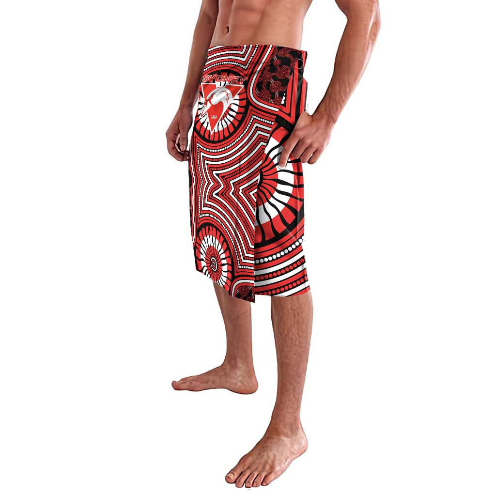 Sydney Swans Lavalava Indigenous Monochrome Dot Art Mascot Style