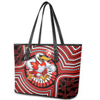 Sydney Swans Leather Tote Bag Indigenous Monochrome Dot Art Mascot Style