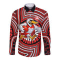 Sydney Swans Long Sleeve Button Shirt Indigenous Monochrome Dot Art Mascot Style