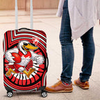 Sydney Swans Luggage Cover Indigenous Monochrome Dot Art Mascot Style
