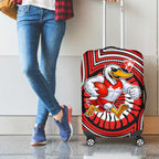 Sydney Swans Luggage Cover Indigenous Monochrome Dot Art Mascot Style