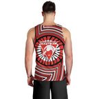 Sydney Swans Men Tank Top Indigenous Monochrome Dot Art Mascot Style