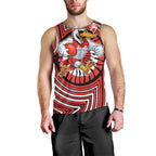 Sydney Swans Men Tank Top Indigenous Monochrome Dot Art Mascot Style