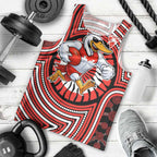 Sydney Swans Men Tank Top Indigenous Monochrome Dot Art Mascot Style