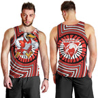 Sydney Swans Men Tank Top Indigenous Monochrome Dot Art Mascot Style