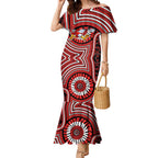 Sydney Swans Mermaid Dress Indigenous Monochrome Dot Art Mascot Style