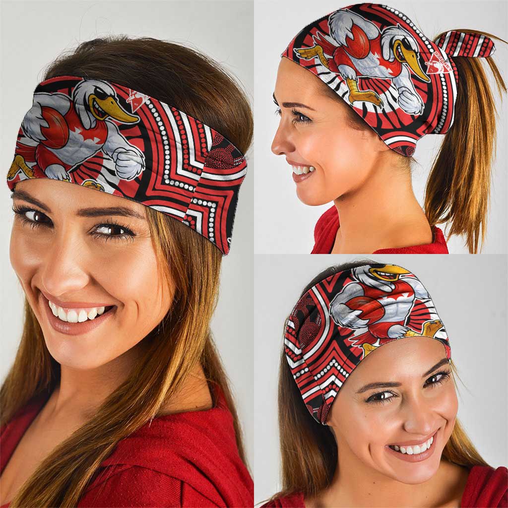 Sydney Swans Neck Gaiter Indigenous Monochrome Dot Art Mascot Style